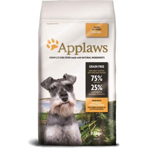 2x7,5kg Senior Kip Applaws Hondenvoer