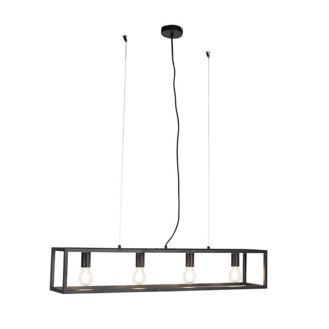 QAZQA Industriële hanglamp zwart - Cage 4
