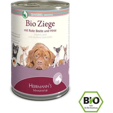 24x 400g Herrmann's Selection Sensitive Geit met Rode Biet en Gierst Hondenvoer Nat