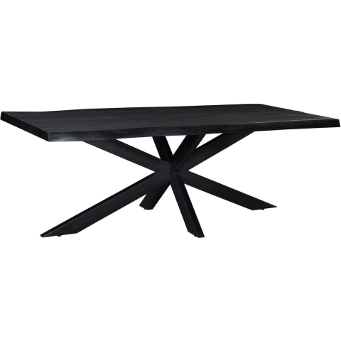 Livingfurn - Zwart Eetkamertafel Kala - Mango Hout - 220 cm