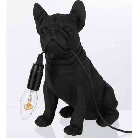 J-Line tafellamp Bulldog - polyresin - zwart