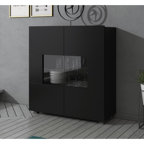 Meubella Dressoir Calgary - Mat Zwart - 100 cm