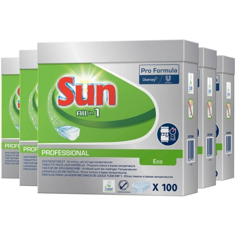 5x Sun Professional Vaatwastabletten All-in-1 Eco Pro Formula 100 stuks