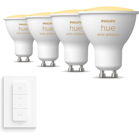 Philips Hue Uitbreidingspakket White Ambiance GU10 4 Lampen
