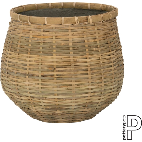 Pottery Pots Bloempot-Plantenbak Cement-Bamboe D 35 cm H 30 cm