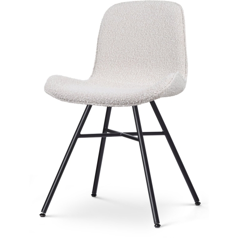 Nolon Noa-Fé Eetkamerstoel Bouclé Beige - Stof - Zwart Onderstel