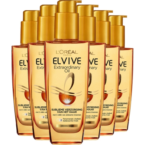 6x L'Oréal Elvive Extraordinary Oil Haarolie voor Normaal Haar 100 ml