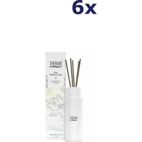 6x Therme Geurstokjes Zen White Lotus 100 ml