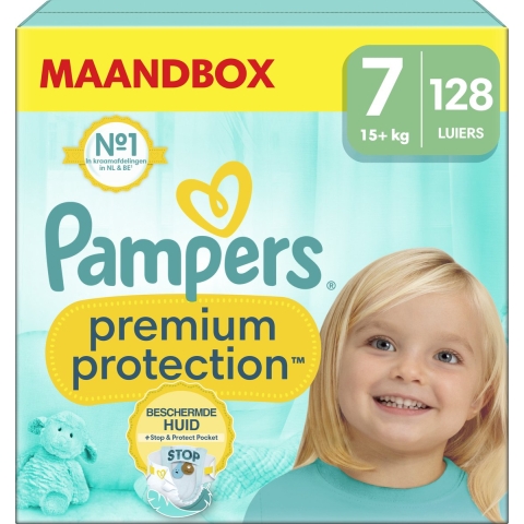 Pampers Premium Protection Luiers Maat 7 (15+ kg) 128 stuks
