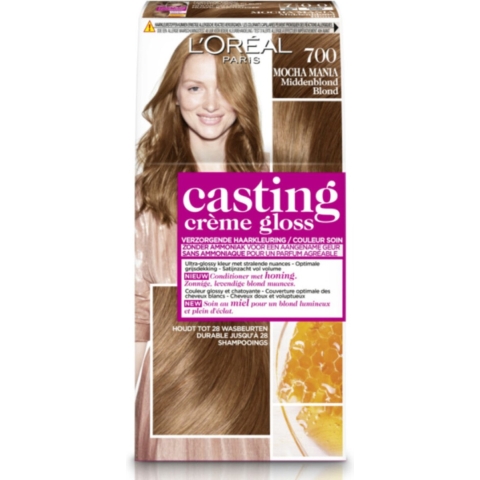 6x L'Oréal Casting Crème Gloss Semi-Permanente Haarkleuring 700 Mocha Mania - Middenblond