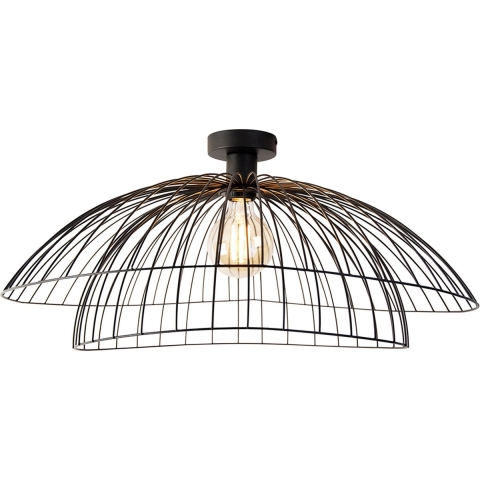 QAZQA Smart plafondlamp zwart 60 cm incl. Wifi G95 - Pua