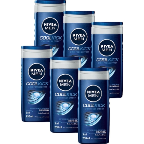 12x Nivea Men Douchegel Cool Kick 250 ml
