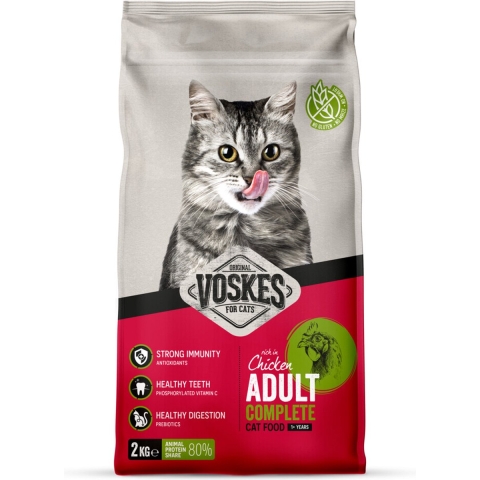 6x Voskes Kattenbrokken Adult Kip 2 kg