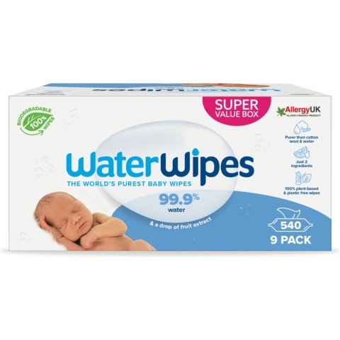 2x WaterWipes Billendoekjes 9x60 stuks = 540 stuks
