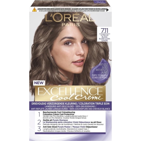 6x L'Oréal Excellence Cool Crème Permanente Crèmekleuring 7.11 - Ultra As Middenblond