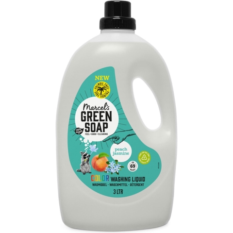 4x Marcel's Green Soap Vloeibaar Wasmiddel Perzik&Jasmijn 69 Wasbeurten 3 liter