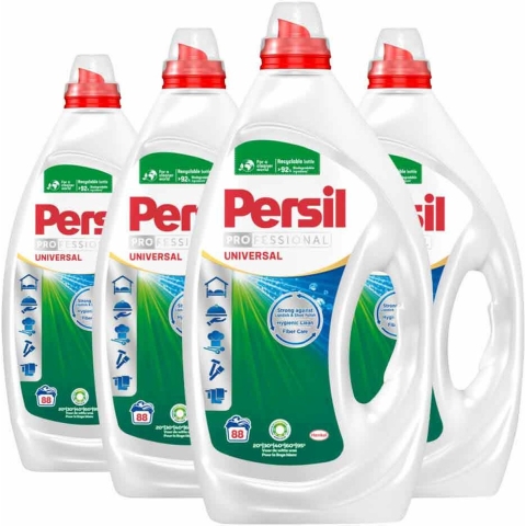 4x Persil Wasmiddel Professional Gel 88 Wasbeurten Universal 4,05 liter