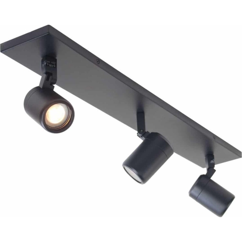 Highlight Spot Rain Zwart IP44 3Lichts Long
