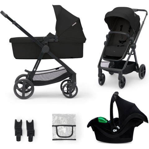 Kinderwagen Kinderkraft Newly 3-in-1 Pro Classic Black met Autostoel