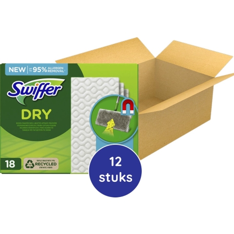 2e halve prijs: 12x Swiffer Droge Vloerdoekjes 18 stuks