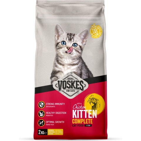 6x Voskes Kattenbrokken Kitten Kip 2 kg
