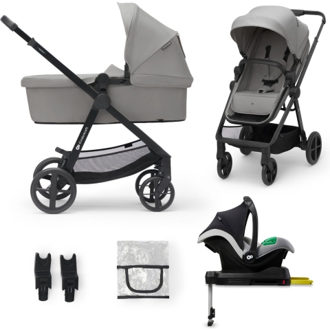 Kinderwagen Kinderkraft Newly 4-in-1 Pro Moonlight Grey met Autostoel en Base
