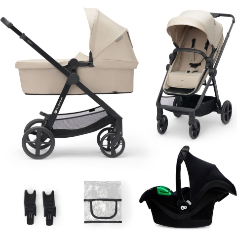 Kinderwagen Kinderkraft Newly 3-in-1 Pro Sand Beige met Autostoel