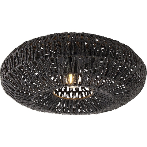 QAZQA Retro plafondlamp zwart 50 cm - Lina