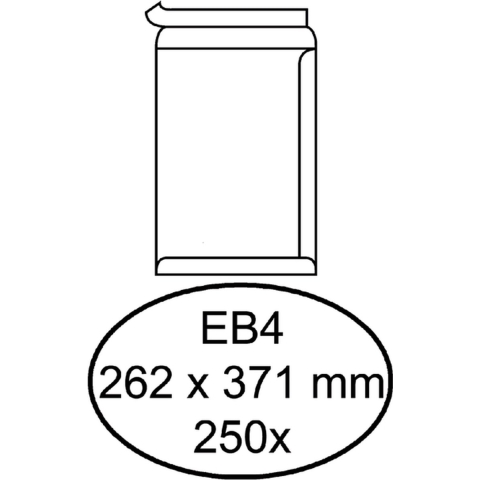 250 Witte zelfklevende akte enveloppen EB4 262 x 371 mm