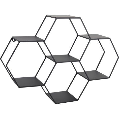 LOFT42 Hexagon Wandrek Zeshoekig - Zwart - 57x80x20