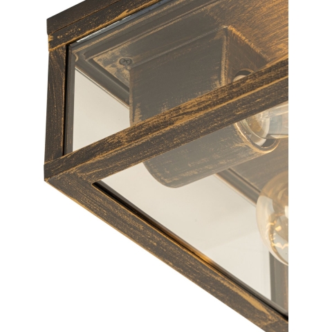 QAZQA Vintage plafondlamp antiek goud IP44 2-lichts - Charlois