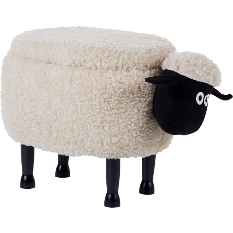 Beliani - SHEEP - Poef - Creme - Polyester
