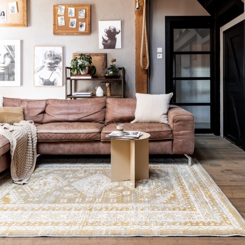 Interieur05 Vintage Vloerkleed Aila Geel - 160 x 230 cm