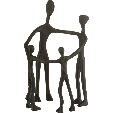 J-Line figuur Familie Kring - aluminium - zwart