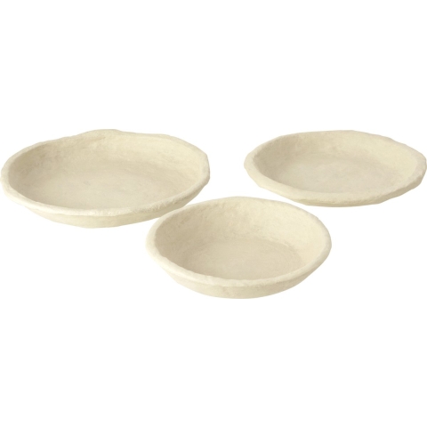 J-Line Set Van 3 Schalen Chad Papier Mache Wit