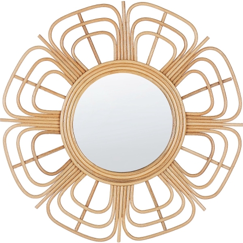 Beliani - PASAKU - Wandspiegel - Natuurlijk - Rotan