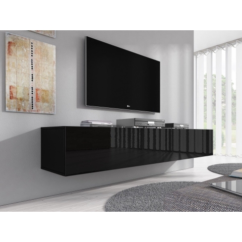 Meubella TV-Meubel Flame XL - Zwart - 180 cm