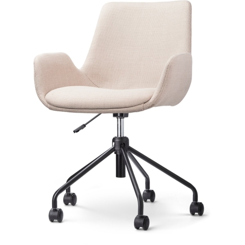 Nolon Nout-Eef Bureaustoel Beige - Armleuning - Zwart Onderstel