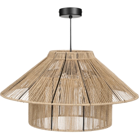 Mica Decorations Elsa Hanglamp - H28 x Ø50 cm - Jute - Lichtbruin