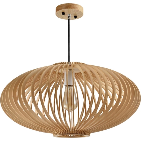 QUVIO Hanglamp hout rond 58cm - QUV5045L-WOOD