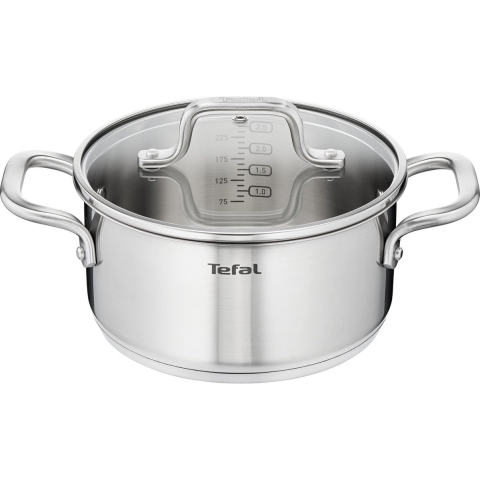 Tefal Virtuoso Kookpan + Glazen Deksel 24 cm Zilver