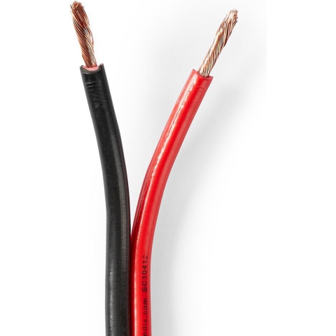 Nedis CAGW2500BK1000 Speaker-kabel 2x 2,50 Mm2 100 M Folieverpakking Zwart/rood