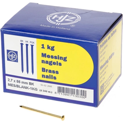 Hoenderdaal Draadnagel Messing Bombekop 2.7X55 | 1 kg - 8003.20.09810