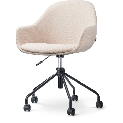 Nolon Nout-Mae Bureaustoel Beige - Armleuning - Zwart Onderstel