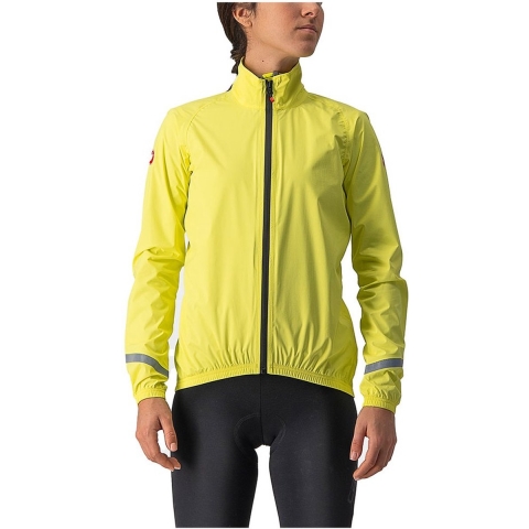 Castelli Emergency 2 regenjack lange mouw geel dames L