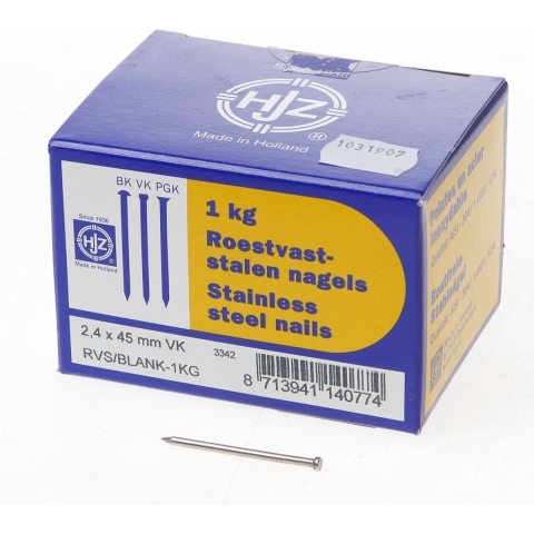 Hoenderdaal Draadnagel Rvs-A2 Vk 2.4X45 | 1 kg - 8003.30.01410