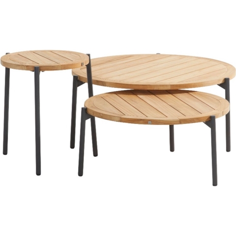 Yoga Bijzet Tafel Natural Teak Antracite dia. 45 cm - 4SO