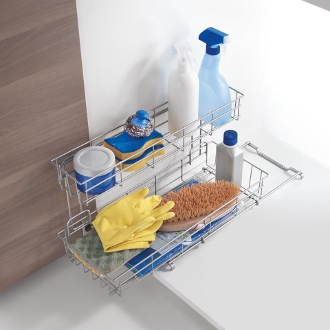 Metaltex Uitschuifbaar Opbergrek 20x58x28 cm Zilver