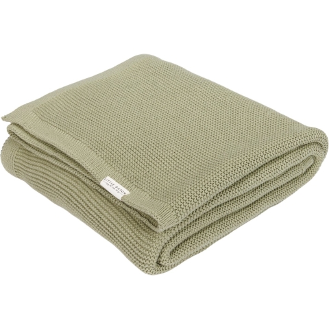 Deken Ledikant Little Dutch Pure Olive Gebreid