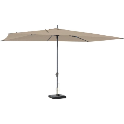 Rectangle taupe stokparasol 400 x 300 cm zonwering - Madison